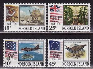 Норфолк, 1976, 200 лет США, 4 марки